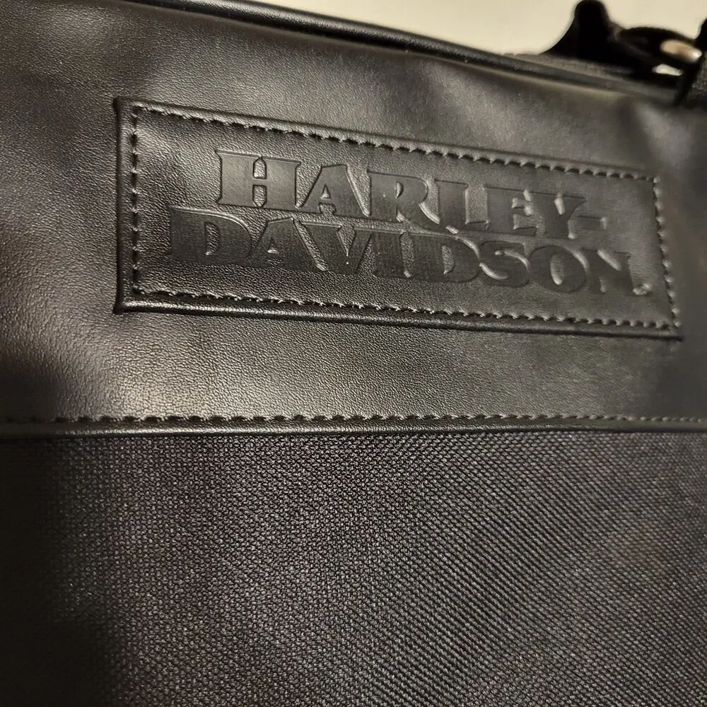 Harley Davidson Logo Luggage Bag Black Saddle Liner Motorcycle Handles Travel